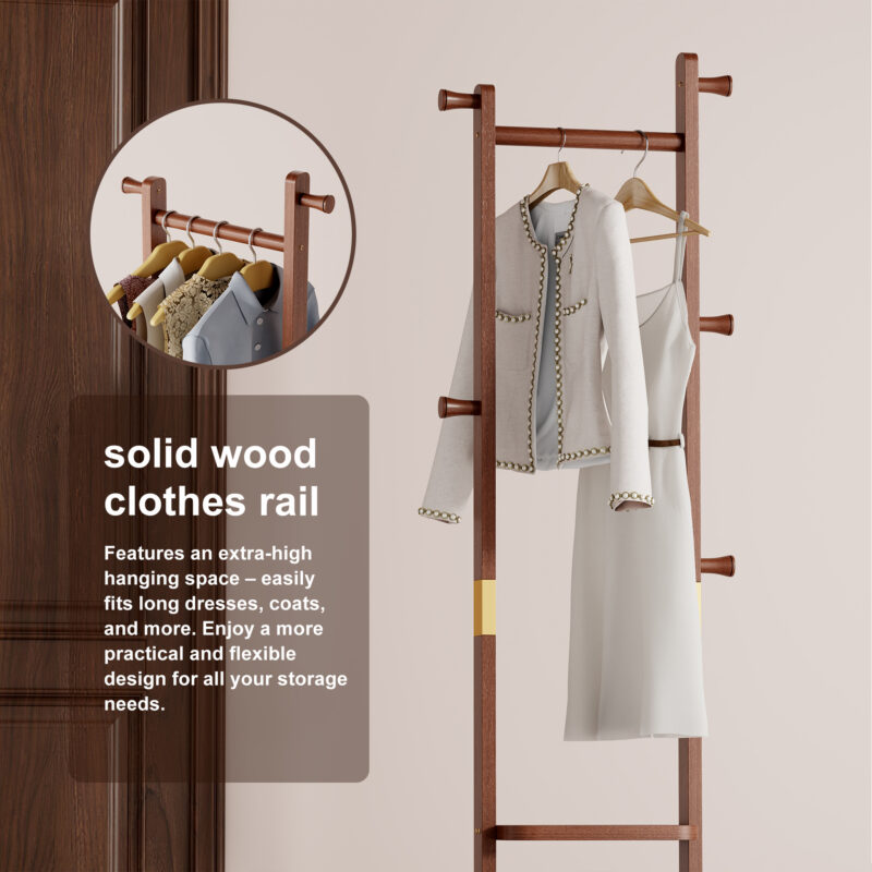Coat Racks solid wood hanger 23.6* 11*70.8in Solid environmental protection easy to assemble beautiful can be placed in the bedroom/entrance/living room - Image 16