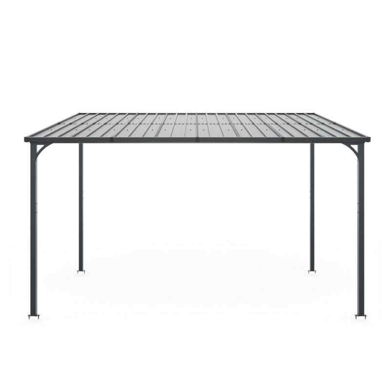 Outdoor Pergola, 12' x 8' Outdoor Pergola for Patio, Large 8x12 Galvanized Steel Lean to Wall-Mounted Pergolas for outdoor barbecues and family gatherings - Image 8