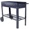 Products Elevated Mobile Raised Ergonomic Metal Planter Garden Bed for Backyard, Patio w/Wheels, Lower Shelf, black - Image 10