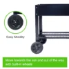 Products Elevated Mobile Raised Ergonomic Metal Planter Garden Bed for Backyard, Patio w/Wheels, Lower Shelf, black - Image 16