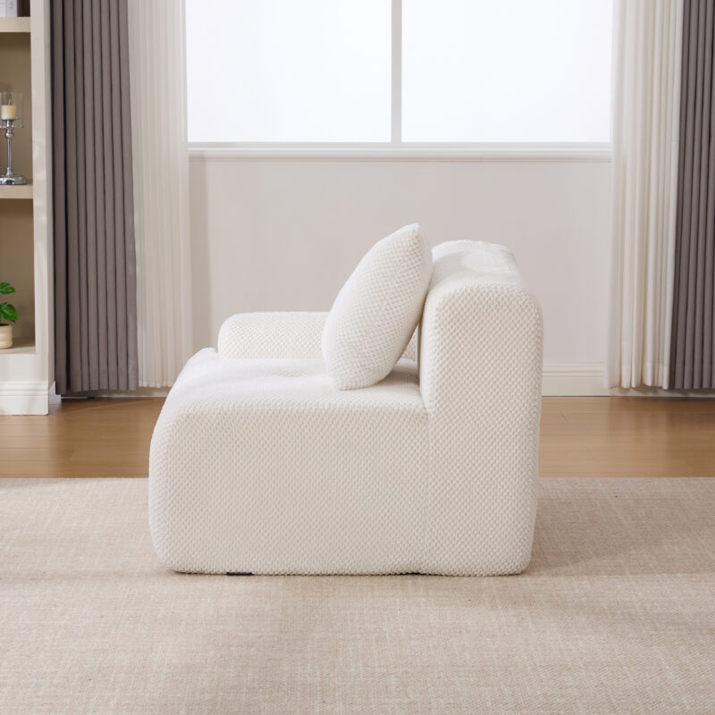 73" Modern Modular Sectional Sofa Loveseat, 2 Seater Tufted Comfy Cloud Tufted Floor Convertible Couch with 2 Pillows, Boneless Conversion Sofa for Living Room,Office, Apartment,Guestroom - Image 14