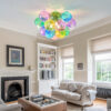 Colorful Glass Bubble Ball Swirled Glass Chandelier 15 Inch 3 Light, Small Pendant Light Fixture for Bedroom Study Restaurant - Image 18