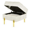 2 inches Anti-scratch Leather Storage Ottoman, Pet Friendly Entryway Bench with Golden Stainless Steel Legs - Image 11