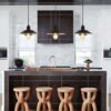 Farmhouse Vintage Pendant Light Black Fixture Pendant Lights with Spring Frame Adjustable Metal Hanging Lamp for Kitchen Island Dining Room Bedroom Living Room Barn Entryy, E26 - Image 2