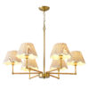 6-Light Rope + Fabric shade Chandelier,Gold Chandelier,Chandelier Romantic Golden,Adjustable Pendant Lights Living Room Dining Room Decoration Lamp Custom Hotel Project Lighting - Gold- - Image 12