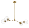 Jewel Four Lights Modern Farmhouse Chandelier Ceiling Hanging Light Fixture For Kitchen Island Dining Room 36"L × 20"W × 7.25"H with Clear Glass - Image 4