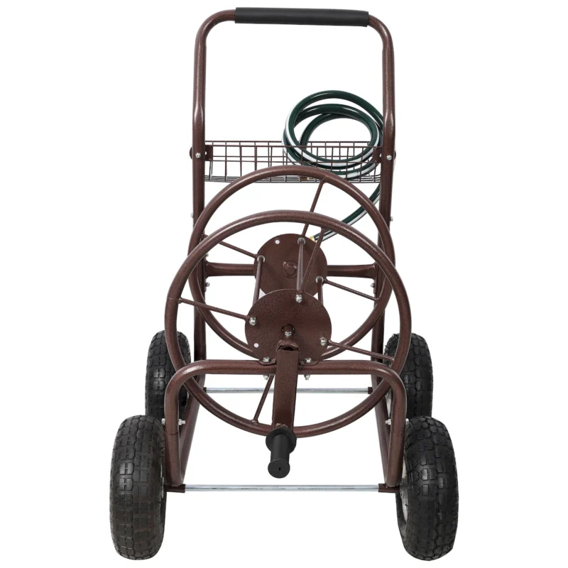 Expressions Metal Hose Reel Cart with Wheels - Heavy Duty Hose Caddie - 250 Ft Hose Capacity - Image 14