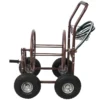 Expressions Metal Hose Reel Cart with Wheels - Heavy Duty Hose Caddie - 250 Ft Hose Capacity - Image 3