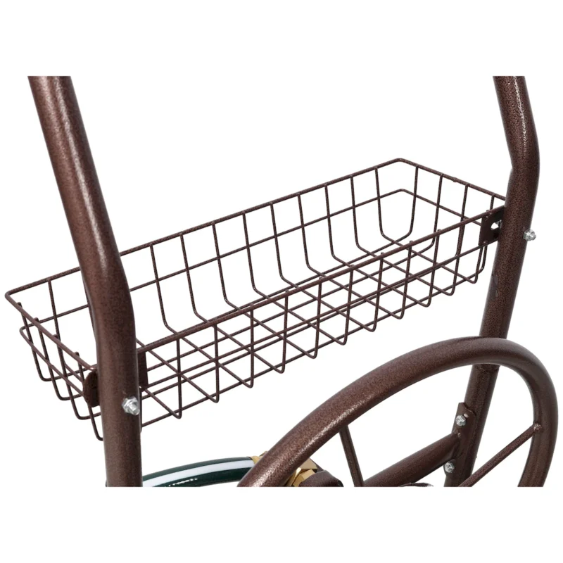 Expressions Metal Hose Reel Cart with Wheels - Heavy Duty Hose Caddie - 250 Ft Hose Capacity - Image 4