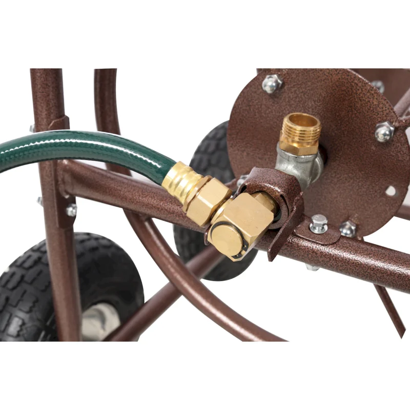 Expressions Metal Hose Reel Cart with Wheels - Heavy Duty Hose Caddie - 250 Ft Hose Capacity - Image 6