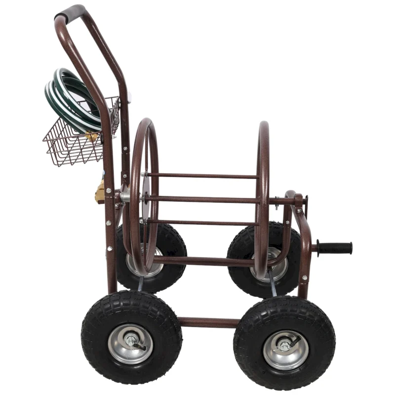 Expressions Metal Hose Reel Cart with Wheels - Heavy Duty Hose Caddie - 250 Ft Hose Capacity - Image 7