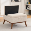 Large Ottoman with Storage, 31" Mid Century Modern Rectangle Coffee Table with Lid Lifting Function, High Wooden Legs, Oversized Storage Ottomans for Living Room, Office - Image 9