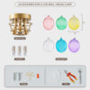Colorful Glass Bubble Ball Swirled Glass Chandelier 15 Inch 3 Light, Small Pendant Light Fixture for Bedroom Study Restaurant - Image 15