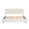 King Boucle Platform Bed with Curved Headboard in Beige - Image 8