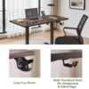 Solid Rubberwood Electric Standing Desk, Adjustable Height Sit Stand Desk with Single Motor, Ergonomic Home Office Desk with 2-Tier Legs - Image 3