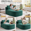 67.5''Chaise Lounge Chair 46'' Wide Seat Indoor Corduroy Oversized Sleeper Sofa for Living Room Deep Seat Lounge and Two Soft Pillows Convertible Boneless Sofa Bed, Green,No Assembly Required - Image 35