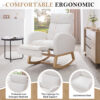 015B-Teddy Fabric Leisure Rocking Chair,Nursery Rocking Chair With Adjustable Footstool,Thickened Headrest And High Backrest, Storage Pocket On The Right Side,The Base Rocker Is Solid Wood - Image 4
