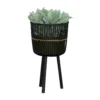 S/3 BAMBOO FOOTED PLANTERS 11/13/15", BLACK - Image 3