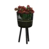 S/3 BAMBOO FOOTED PLANTERS 11/13/15", BLACK - Image 4