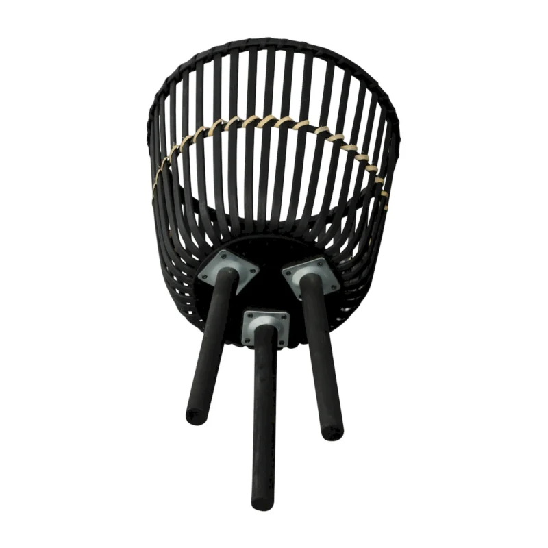 S/3 BAMBOO FOOTED PLANTERS 11/13/15", BLACK - Image 7