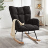 Glider Chair for Living Room Tufted Upholstered Teddy Fabric Rocking Chair with Metal Frame Accent Chair - Image 18