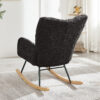 Glider Chair for Living Room Tufted Upholstered Teddy Fabric Rocking Chair with Metal Frame Accent Chair - Image 16