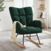 Glider Chair for Living Room Tufted Upholstered Teddy Fabric Rocking Chair with Metal Frame Accent Chair - Image 7