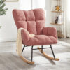Glider Chair for Living Room Tufted Upholstered Teddy Fabric Rocking Chair with Metal Frame Accent Chair - Image 10