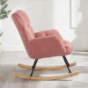 Glider Chair for Living Room Tufted Upholstered Teddy Fabric Rocking Chair with Metal Frame Accent Chair - Image 8