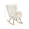 Glider Chair for Living Room Tufted Upholstered Teddy Fabric Rocking Chair with Metal Frame Accent Chair - Image 6