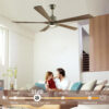 60" Modern Wood Ceiling Fan with Light and Remote Control,6-Speed Noiseless Reversible DC Motor, Ceiling Fan for Kitchen Dinning Living Room - Image 2