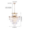 Golden Luxury Crystal Chandelier Modern Chandeliers Lights Fixture Hanging Pendant Light Fixture for Dining Room Bedroom Living Room Dia 23.6 Inch-Gold - Image 9