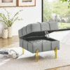 2 inches Anti-scratch Leather Storage Ottoman, Pet Friendly Entryway Bench with Golden Stainless Steel Legs - Image 2