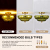 11.8 inch Kitchen Ceiling Light, 3-Light Semi Flush Mount Ceiling Lamp with Flower Glass, Vintage Close to Ceiling Light Fixtures for Bathroom Bedroom Hallway Entryway, Green - Image 9