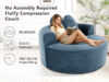 Round Sofa Bed with Memory Foam Sectional Couches for Living Room, Cloud Couch with three pillows - Image 4