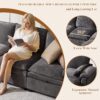 108" Sectional Couches for Living Room, U Shaped Cloud Couch Sectional with Ottoman Storage, Modular Sectional Sofa with Pillow, Deep Seater Sofa for Living Room (Gray, 4 Seater with 2 Ottoman) - Image 3