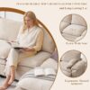 108" Sectional Couches for Living Room, U Shaped Cloud Couch Sectional with Ottoman Storage, Modular Sectional Sofa with Pillow, Deep Seater Sofa for Living Room (Beige, 3 Seater with 2 Ottoman) - Image 4