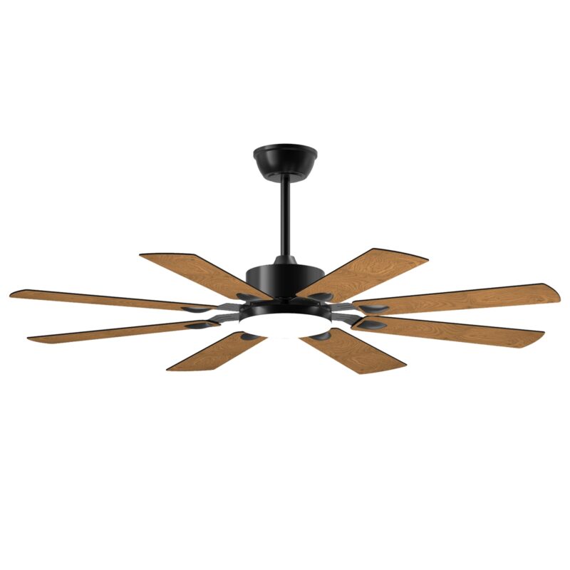 60 Inch Ceiling Fan with Lights and Remote Control, 8 Plywood Blades, 6-Speed Noiseless Reversible DC Motor, 3CCT, Windmill Ceiling fan for Kitchen Bedroom Living Room, Black - Image 9