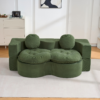Convertible Sleeper Sofa, Modern Folding Futon Corduroy Floor Foam Compression Loveseat Sofa Bed Couch, Foldable Full Size Guest Bed with 2 Pillows for Living Room Bedroom Apartment - Image 6