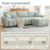 110" Modular Sectional Sofa, L Shape with Extra-large Seat, Pull-line Design, Movable Ottoman, High Density Foam, Free Combination, Sturdy Metal&Wood Frame, Boucle Fabric, 3 Colors - Image 4