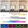 21" Modern Rustic Ceiling Fan Light with LED RGB Mood Lighting, Rope Woven Design, Quiet Fan, Semi Flush Mount for Bedroom, Living Room, or Dining Room ((Silent/6-Speed/Reversible/DC Motor)) - Image 6