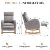 015B-Teddy Fabric Leisure Rocking Chair,Nursery Rocking Chair With Adjustable Footstool,Thickened Headrest And High Backrest, Storage Pocket On The Right Side,The Base Rocker Is Solid Wood - Image 20