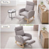 015B-Teddy Fabric Leisure Rocking Chair,Nursery Rocking Chair With Adjustable Footstool,Thickened Headrest And High Backrest, Storage Pocket On The Right Side,The Base Rocker Is Solid Wood - Image 17