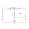 14.8 Ft Double Sided Outdoor Umbrella Rectangular Large with Crank - Image 3
