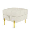 2 inches Anti-scratch Leather Storage Ottoman, Pet Friendly Entryway Bench with Golden Stainless Steel Legs - Image 16