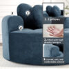 Round Sofa Bed with Memory Foam Sectional Couches for Living Room, Cloud Couch with three pillows - Image 7