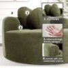 Round Sofa Bed with Memory Foam Sectional Couches for Living Room, Cloud Couch with three pillows - Image 14