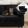 HOMYEDAMIC L Shaped Sectional Sleeper Sofa with Pull Out Bed, 7 Seat Modular Chenille Couch with Storage, Modern Convertible Sofa Bed, Sectional Couches for Living Room, Apartment, Black - Image 6