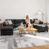 YI DANICA Modular Cloud Couch Sectional, Comfy Deep Seat Sectional Sofa with Moveable Ottoman, Over-Sized Modular Cloud Sofa, Cloud Couches for Living Room (Black, 2 Seater & 1 Ottoman) - Image 6