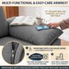 YI DANICA Modular Cloud Couch Sectional, Comfy Deep Seat Sectional Sofa with Moveable Ottoman, Over-Sized Modular Cloud Sofa, Cloud Couches for Living Room (Gray, 3 Seater & 1 Ottoman) - Image 4